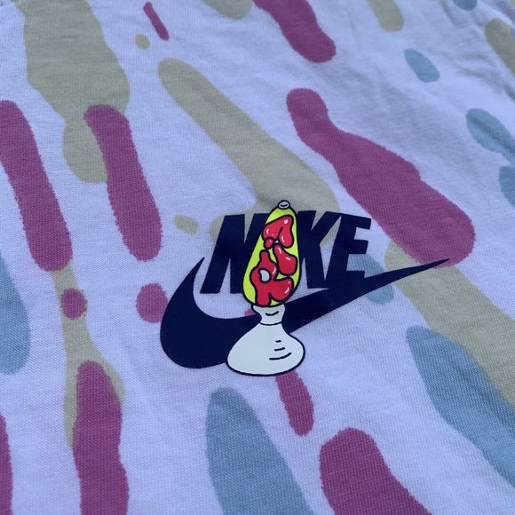 Nike Air T-shirt Double Sided All Over Pink/Blue Camo "Sports Are a Trip" Medium - Picture 3 of 5